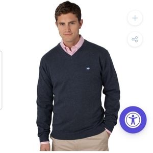 Southern Tide V Neck 100% merino wool sweater
